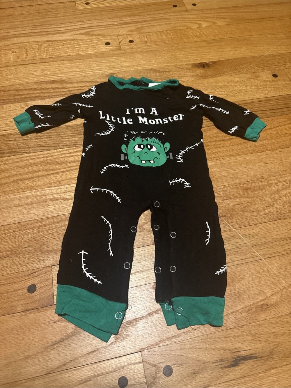 Baby Little Monster Costume 6-12 Months Soft Plush Halloween Infant Green